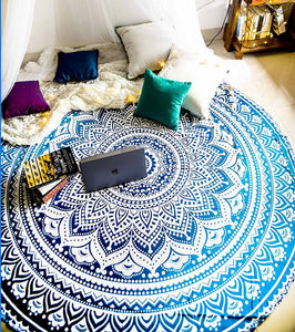 Mustard Green Boho Mandala Rug